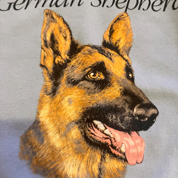 80s dog sweatshirt baby blue vintage 90s Usa made - Picture 4 of 4